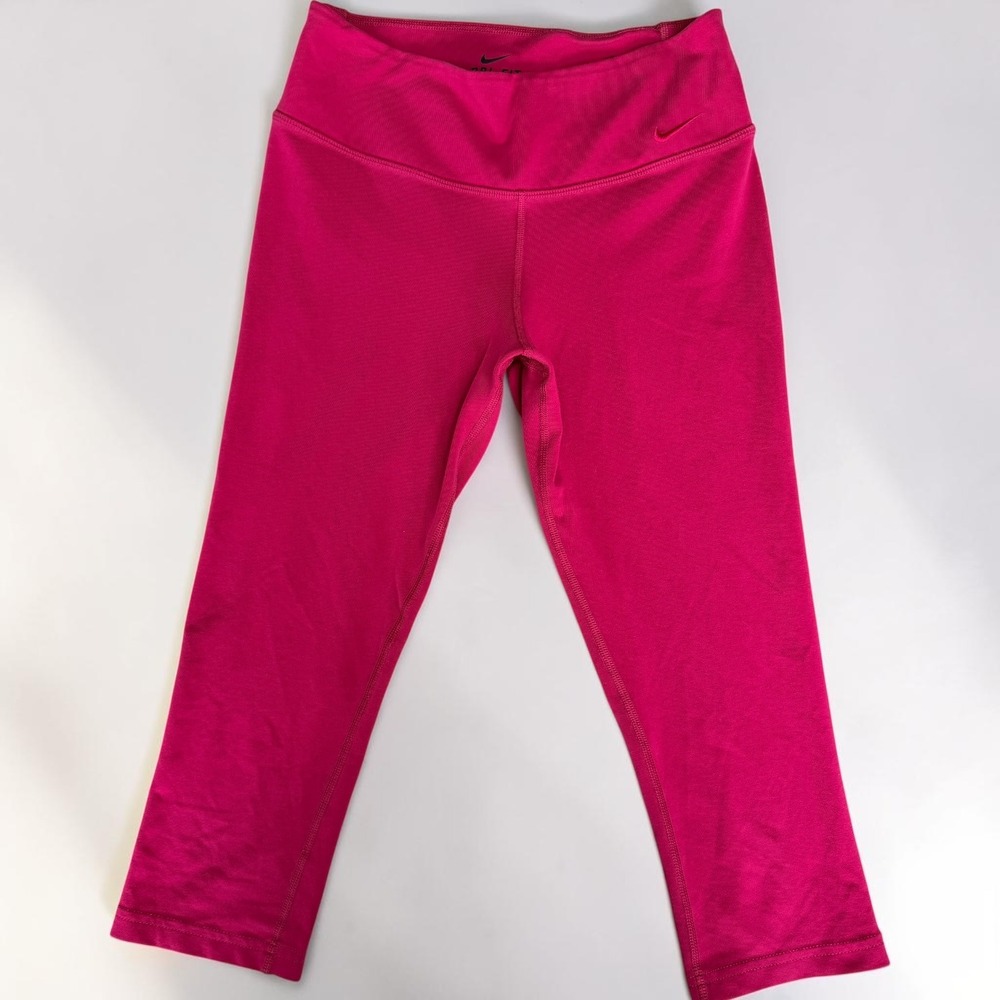 Nike Womens Dri-FIT Capri Leggings Pink XS - Picture 2 of 6